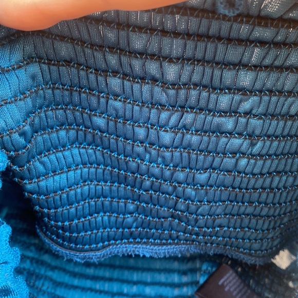 Urban Outfitters Velvet Crop Top, Large Dark Turquoise - Picture 3 of 6